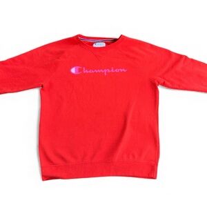 Kids Champion Red Crewneck Sweatshirt